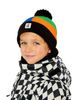 Deux Par Deux Deux par Deux Boys' Colorblock Ribbed Cuff Knit Hat With Pompom - 4