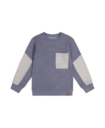 Deux Par Deux Deux par Deux Boys' Colorblock Sporty Brushed Jersey Top with Chest Pocket