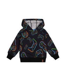 Deux Par Deux Deux par Deux Boys' Controller Fleece Attached Hooded Sweatshirt