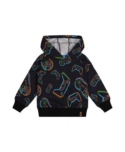 Deux Par Deux Deux par Deux Boys' Controller Fleece Attached Hooded Sweatshirt