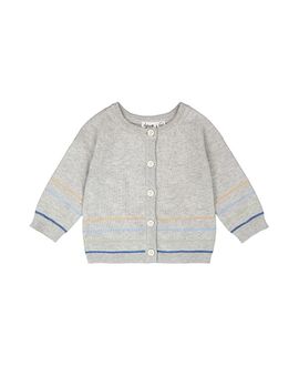 Deux Par Deux Deux par Deux Boys' Cotton Knit Striped Button Front Cardigan
