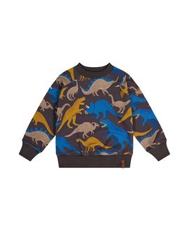 Deux Par Deux Deux par Deux Boys' Crew Neck Dinosaur Fleece Sweatshirt