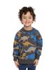Deux Par Deux Deux par Deux Boys' Crew Neck Dinosaur Fleece Sweatshirt - 4