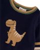 Deux Par Deux Deux par Deux Boys' Dino Intarsia Striped Ribbed Cuffs Knit Sweater - 3