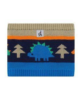 Deux Par Deux Deux par Deux Boys' Dinosaur Jacquard Fleece-Lined Knit Neckwarmer