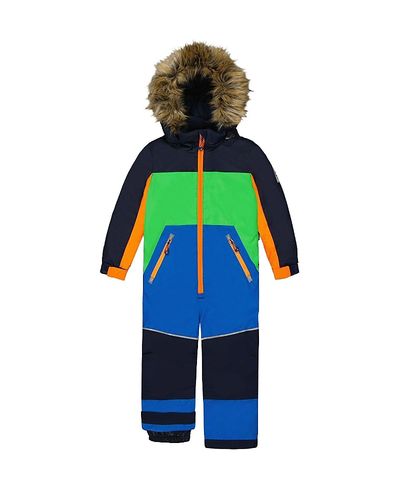 Deux Par Deux Deux par Deux Boys' Discover Colorblock Detachable Hood One Piece Snowsuit
