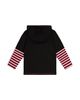 Deux Par Deux Deux par Deux Boys' Fake Double Sleeve Hooded Stripe Detail T-Shirt - 2