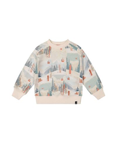 Deux Par Deux Deux par Deux Boys' Fleece Crew Neck Ribbed Cuff Sweatshirt