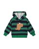 Deux Par Deux Deux par Deux Boys' Fleece Dino Applique Striped Hoodie - 1