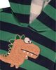 Deux Par Deux Deux par Deux Boys' Fleece Dino Applique Striped Hoodie - 3