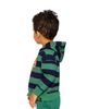 Deux Par Deux Deux par Deux Boys' Fleece Dino Applique Striped Hoodie - 6