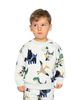 Deux Par Deux Deux par Deux Boys' Fleece Dino Ribbed Cuffs Sweatshirt - 4