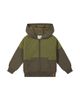 Deux Par Deux Deux par Deux Boys' Full Zip Hooded Bi-Material Quilted Panel Cardigan - 1