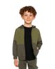 Deux Par Deux Deux par Deux Boys' Full Zip Hooded Bi-Material Quilted Panel Cardigan - 2