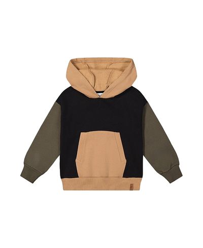Deux Par Deux Deux par Deux Boys' Hooded Colorblock Kangaroo Pocket Fleece Cardigan