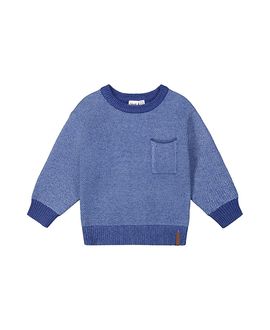 Deux Par Deux Deux par Deux Boys' Knit Diamond Pattern Chest Pocket Sweater