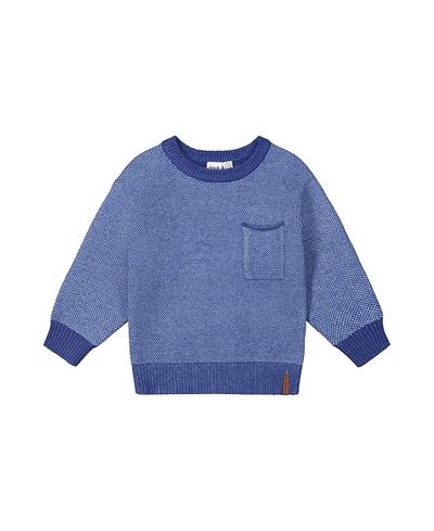 Deux Par Deux Deux par Deux Boys' Knit Diamond Pattern Chest Pocket Sweater