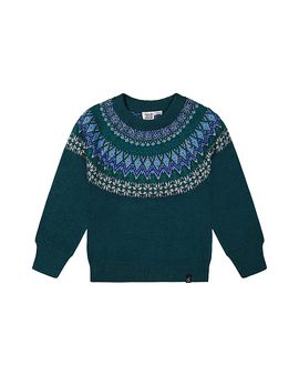 Deux Par Deux Deux par Deux Boys' Knit Nordic Jacquard Raglan Sleeve Sweater