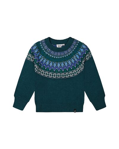 Deux Par Deux Deux par Deux Boys' Knit Nordic Jacquard Raglan Sleeve Sweater