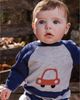 Deux Par Deux Deux par Deux Boys' Knitted Intarsia Car Raglan Sleeve Romper - 4