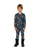 Deux Par Deux Deux par Deux Boys' One Piece Dinosaur Fleece Zipper Asymmetric Thermal Underwear - 4