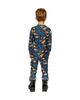 Deux Par Deux Deux par Deux Boys' One Piece Dinosaur Fleece Zipper Asymmetric Thermal Underwear - 5