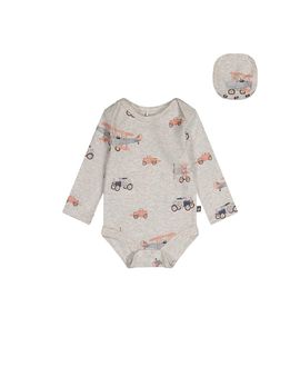 Deux Par Deux Deux par Deux Boys' Organic Cotton Airplane Snap Envelope Neck Romper