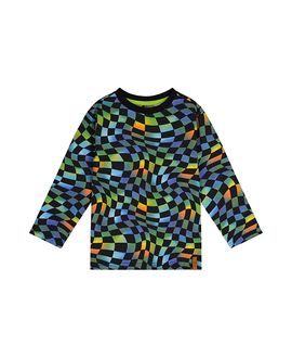 Deux Par Deux Deux par Deux Boys' Organic Cotton Checkered Crew Neck Long Sleeve T-Shirt