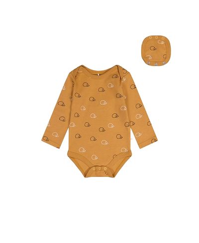 Deux Par Deux Deux par Deux Boys' Organic Cotton Hedgehog Snap Envelope Neck Romper