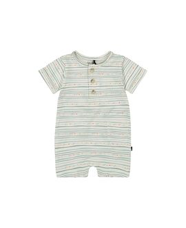 Deux Par Deux Deux par Deux Boys' Organic Cotton Lines Printed Romper