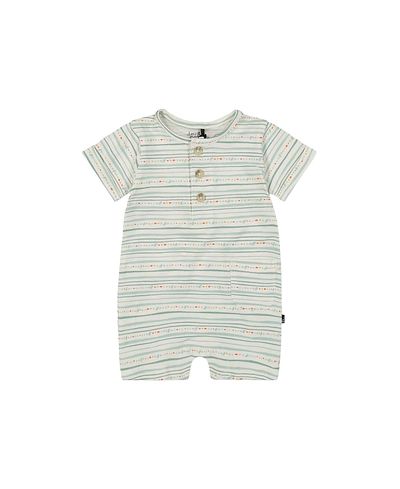 Deux Par Deux Deux par Deux Boys' Organic Cotton Lines Printed Romper