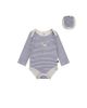 Deux Par Deux Deux par Deux Boys' Organic Cotton Stripe Snap Envelope Neck Romper - 1