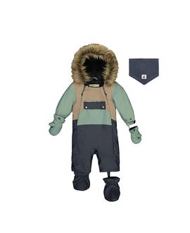 Deux Par Deux Deux par Deux Boys' Play Car Seat Crotch Zipper Fleece Neckwarmer One Piece Snowsuit
