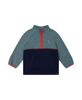 Deux Par Deux Deux par Deux Boys' Quarter Zip Mock Neck Side Pocket Sweatshirt- Baby
