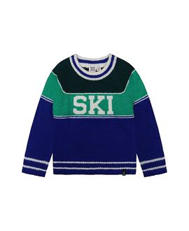 Deux Par Deux Deux par Deux Boys' Ski Jacquard Colorblock Ribbed Cuff Sweater