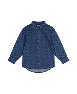 Deux Par Deux Deux par Deux Boys' Smiley Detail Chest Pocket Chambray Shirt