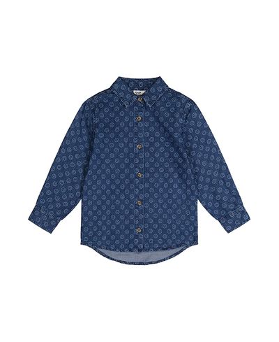 Deux Par Deux Deux par Deux Boys' Smiley Detail Chest Pocket Chambray Shirt