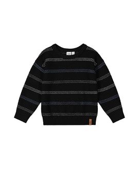 Deux Par Deux Deux par Deux Boys' Striped Texture Ribbed Cuffs Sweater