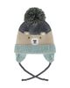 Deux Par Deux Deux par Deux Boys' Teddy Bear Face Earflap Winter Knit Hat with Chin Ties - 6
