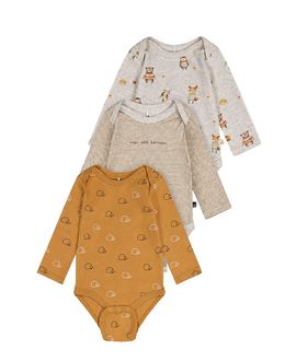Deux Par Deux Deux par Deux Boys' Three Pack Organic Cotton Onesie Printed Hedgehogs