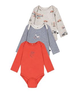 Deux Par Deux Deux par Deux Boys' Three Pack Organic Cotton Printed Airplanes Onesie