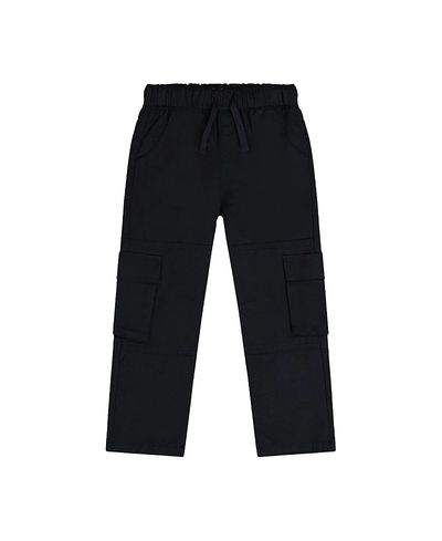 Deux Par Deux Deux par Deux Boys' Twill Cargo Pocket Elastic Drawstring Waist Pants