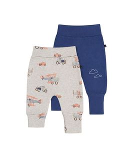 Deux Par Deux Deux par Deux Boys' Two Pack Organic Cotton Evolutive Pants Printed Airplanes