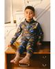 Deux Par Deux Deux par Deux Boys' Two Piece Dinosaur Brushed Half-Zip Top & Pants Thermal Underwear - 2