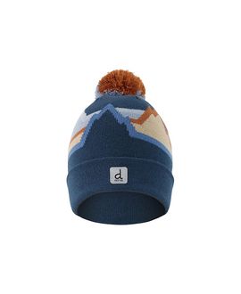 Deux Par Deux Deux par Deux Boys' Winter Mountain Jacquard Rolled Cuff Knit Hat With Pompom