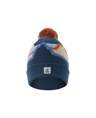 Deux Par Deux Deux par Deux Boys' Winter Mountain Jacquard Rolled Cuff Knit Hat With Pompom