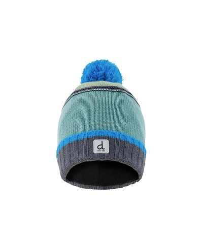 Deux Par Deux Deux par Deux Boys' Winter Textured Stripe Fleece Lined Knit Hat with Pompom