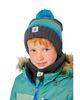 Deux Par Deux Deux par Deux Boys' Winter Textured Stripe Fleece Lined Knit Hat with Pompom - 4