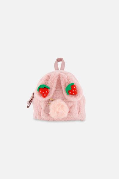 Deux par Deux Deux par Deux Bunny Strawberry Detail Zipper Bag