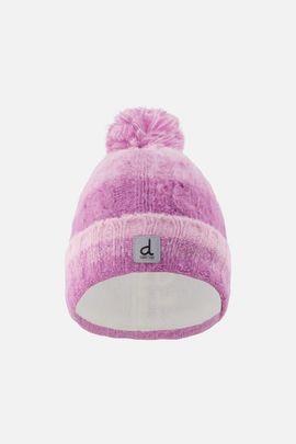Deux par Deux Deux par Deux Cable-Knit Fleece-Lined Folded Cuff Hat with Pompom